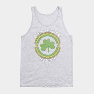 Shenanigans Squad Funny St. Patricks Day Retro Vintage Distressed Tank Top